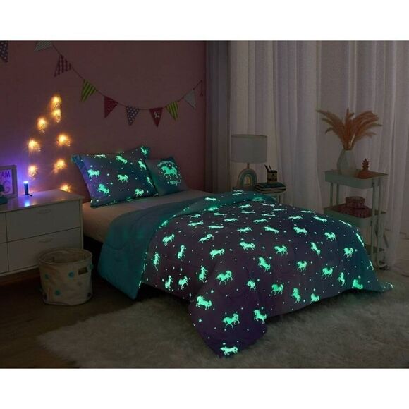 NEW WITH TAGS YOUR ZONE GLOW IN THE DARK TWIN COMFORTER SET - Picture 10 of 10
